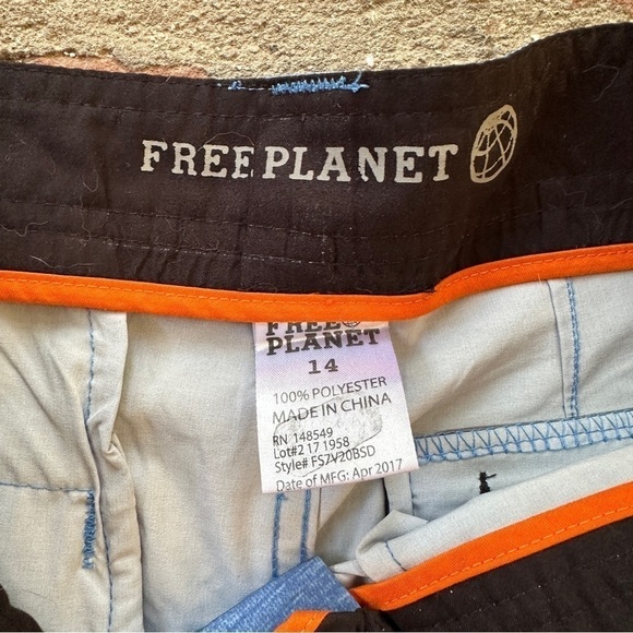 Free Planet Chino Shorts kids size 14 Mid Rise Zip Fly Flat Front 5 Pockets - Picture 5 of 16